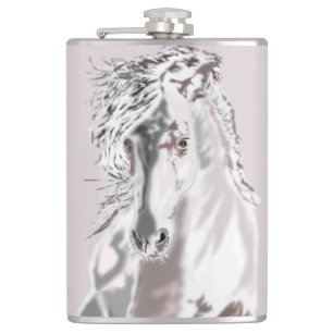 Flask with White Horse - Painting