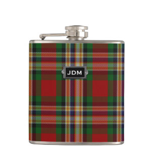 Flasque à carreaux du clan MacGill avec monogramme