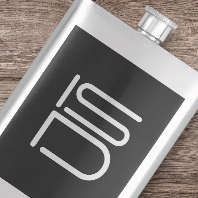Flasque Acier Inoxydable élégant Discret Argent (Créateur téléchargé)
