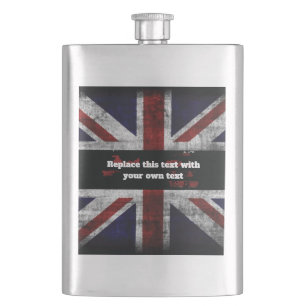 Flasque Ajouter du texte sur le drapeau anglais Jeu d'orei