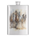 Aquarelle équestre moderne des Chevaux Wild Mustan