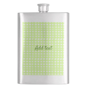 Flasque Aquarelle vert plaid ginham personnalisé ajouter t