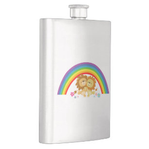 Flasque Arc-en-ciel Tango-Cute Cartoon Lions Classique Fla