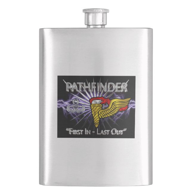 Flasque Badge Pathfinder - "Premier En Dernier" (devant)