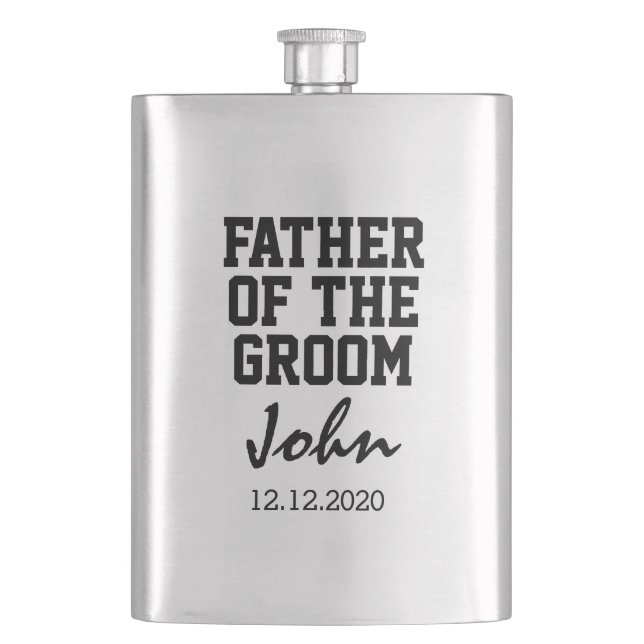 Flasque Beau PÈRE DU GROOM typographie monogramme (devant)