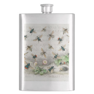 Flasque Bee Honey Travailleur Queen Bees Antique