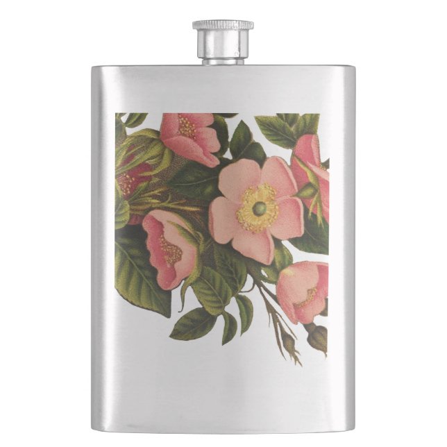 Flasque Belle Botanique rose Rose vintage (devant)