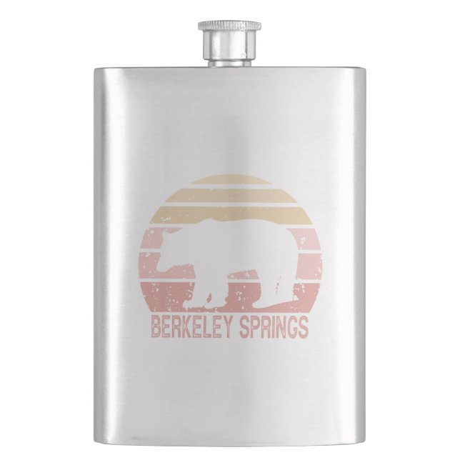 Flasque Berkeley Springs West Virginia Retro Bear (devant)