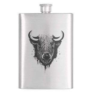 Flasque Bison de Buffalo Nature sauvage Illustration Art