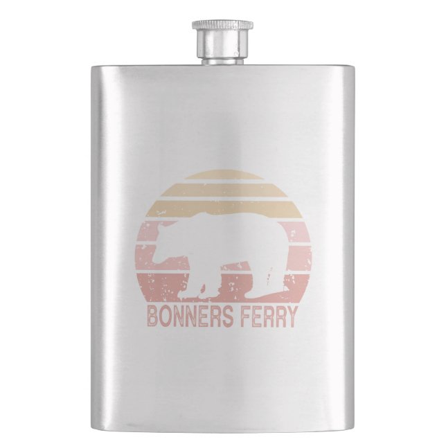 Flasque Bonners Ferry Idaho Retro Bear (devant)