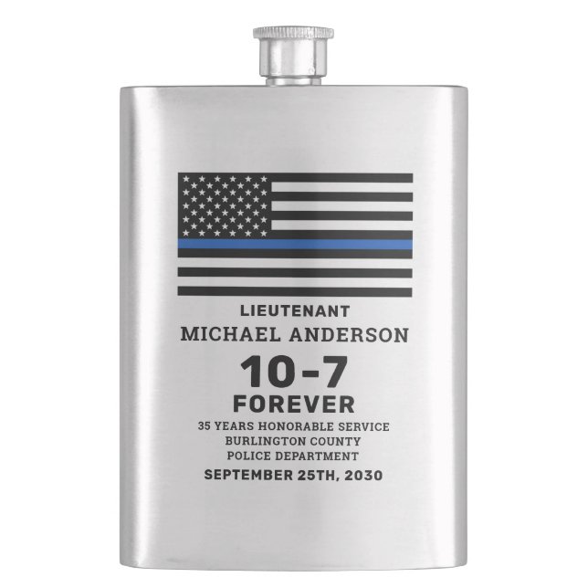 Flasque Cadeau de retraite de la police personnalisez minc (devant)