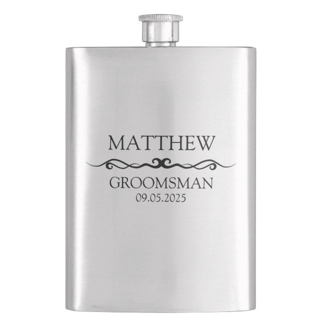FLASQUE CADEAU PERSONNALISÉ DE GROOMSMAN (devant)