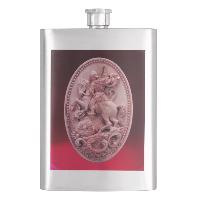 FLASQUE CAMEO ANTIQUE / MONOGRAMME SAINT GEORGE ET DRAGON (devant)