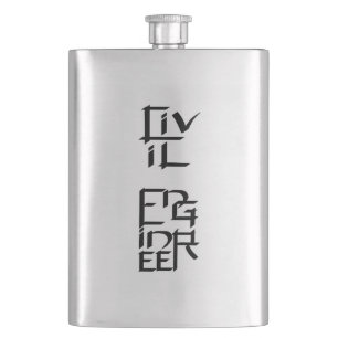 Flasque Caractère blanc de l'ingénieur civil