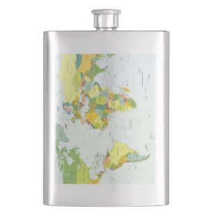 Flasque Carte mondiale Globe Pays Atlas