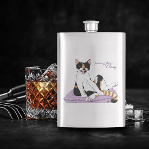 Flasque Chat calicot fantaisiste violet classe