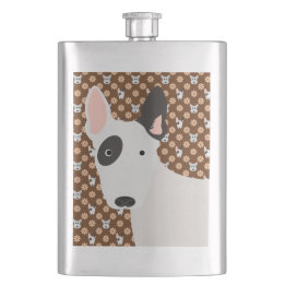 Flasque Chiens et fleurs Brown Taureau de Terrier