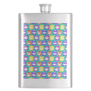 Flasque Chouette colorée Motif