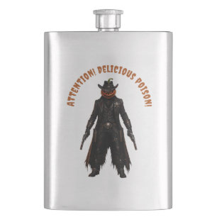 Flasque Citrouille sinistre Sheriff Cowboy Jack-o'-Lantern