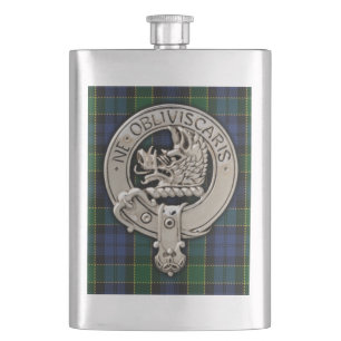 Flasque Clan Campbell Crest et Breadalbane Tartan