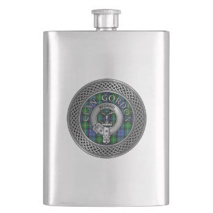 Flasque Clan Gordon Crest & Tartan Knot Flask