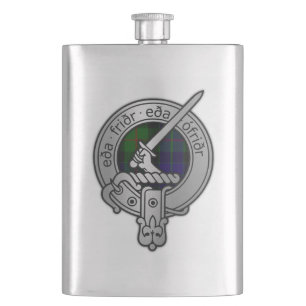 Flasque Clan Gunn Crest & Tartan - Old Norse