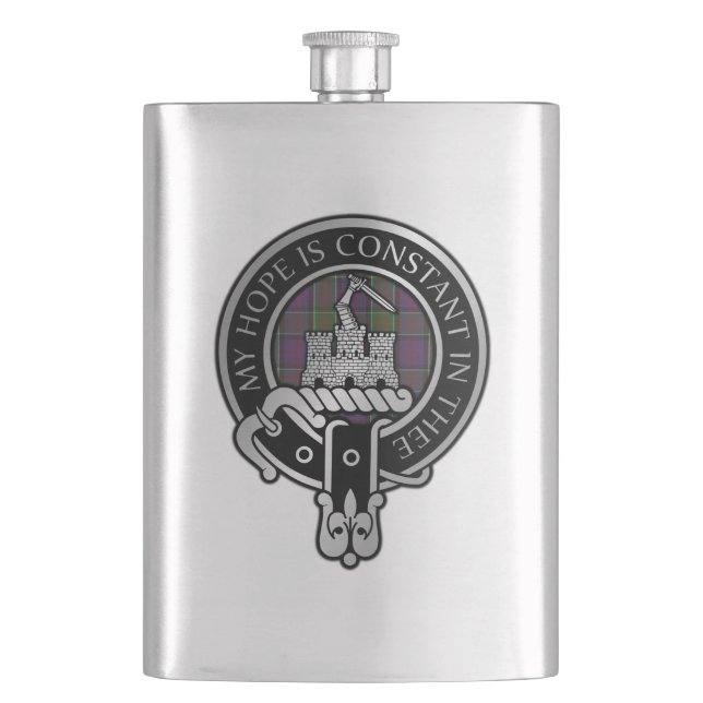 Flasque Clan MacDonald de Clanranald Crest & Tartan Flask (devant)