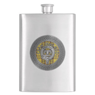 Flasque Clan MacLeod Crest & Tartan Knot Flask