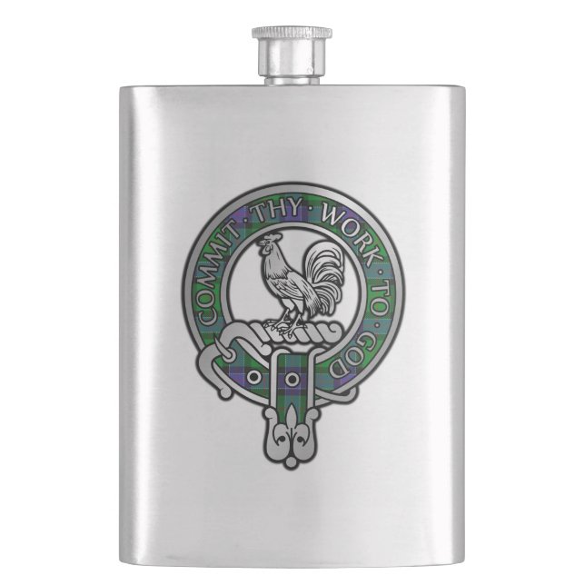 Flasque Clan Sinclair Crest & Chasse Tartan Flask (devant)