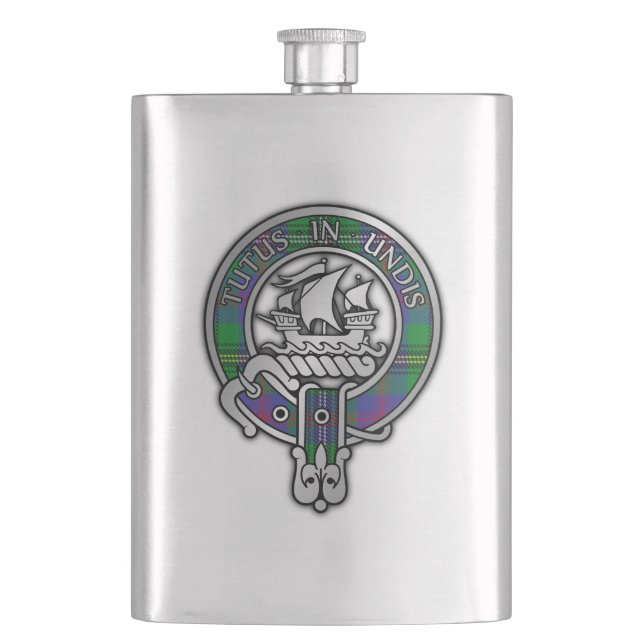 Flasque Clan Wood Crest & Tartan Flask (devant)