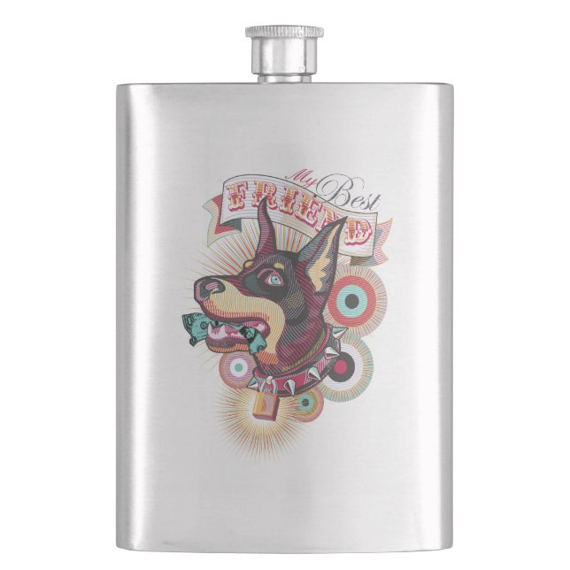 Flasque Classic Flask – Urban Loyalty Doberman Pop-Art  (devant)