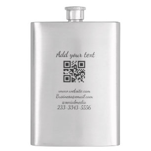 Flasque code QR personnalisé simple ajouter votre nom text