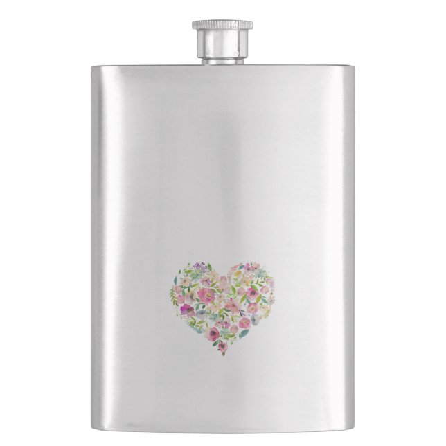 Flasque cœur floral amour mariage enterrement de vie de ga (devant)
