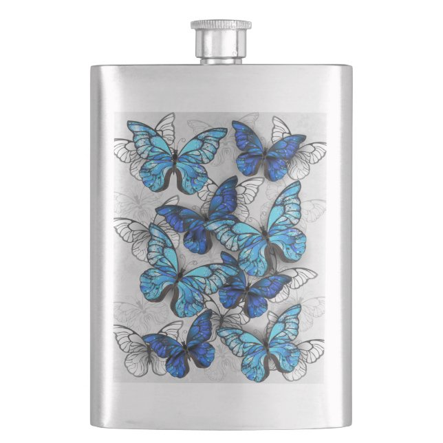 Flasque Composition des White and Blue Butterflies (devant)
