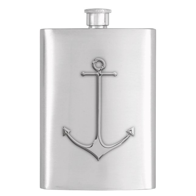 Flasque Copie nautique d'Ancre de chrome (devant)
