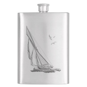 Flasque Copie nautique de bateau à voile de chrome