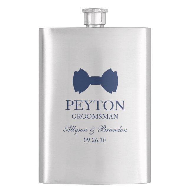 Flasque Cravate Groomsman Blue Bow (devant)
