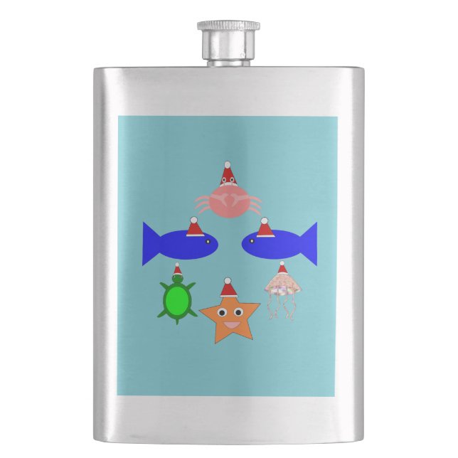 Flasque Créatures de la mer de Noël (devant)