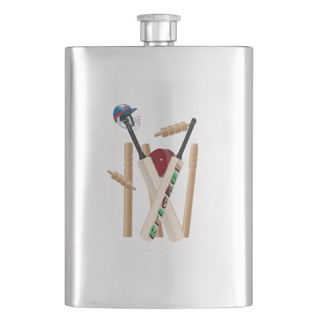 Flasque Cricket Le Jeu, Classique Hip Flask (devant)
