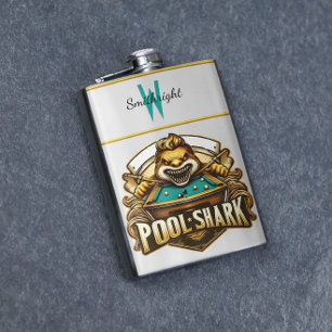 Flasque Cue Master : Pool Shark Logo