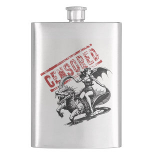 Flasque de pin-up de cavalier de dragon