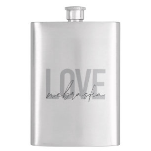 Flasque Design moderne urbain, simple, cool, Love Nebraska