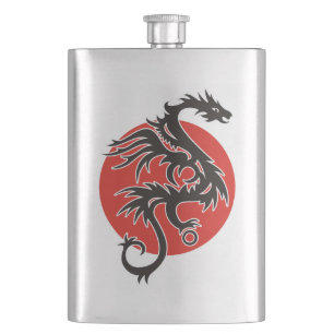 Flasque Dragon Sun - noir rouge blanc + vos idées