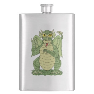 Flasque Dragon vert mignon