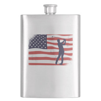 Flasque Drapeau américain Golfer