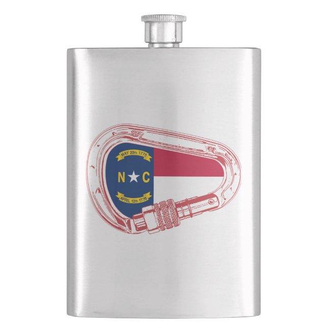Flasque Drapeau de Caroline du Nord Escalade carabiner (devant)