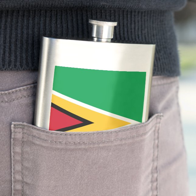 Flasque Drapeau de Guyana (En situation)