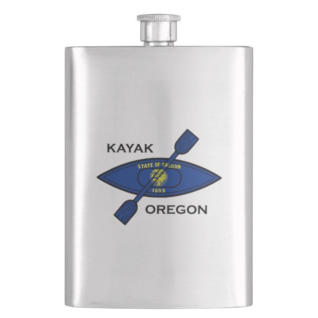 Flasque Drapeau de Kayak Oregon (devant)