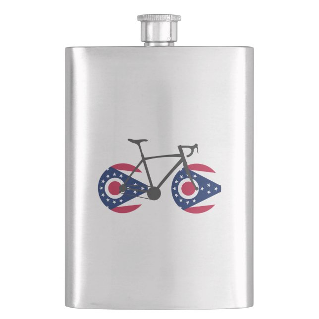 Flasque Drapeau de l'Ohio à vélo (devant)
