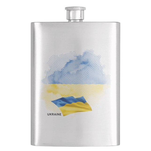Flasque Drapeau de l'Ukraine (devant)